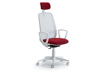 Enveloping design white mesh office chair with white frame Star