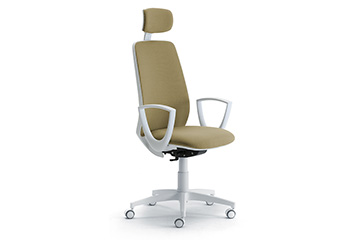 Breathable swivel office chairs with soft-touch white cushions Star Tech