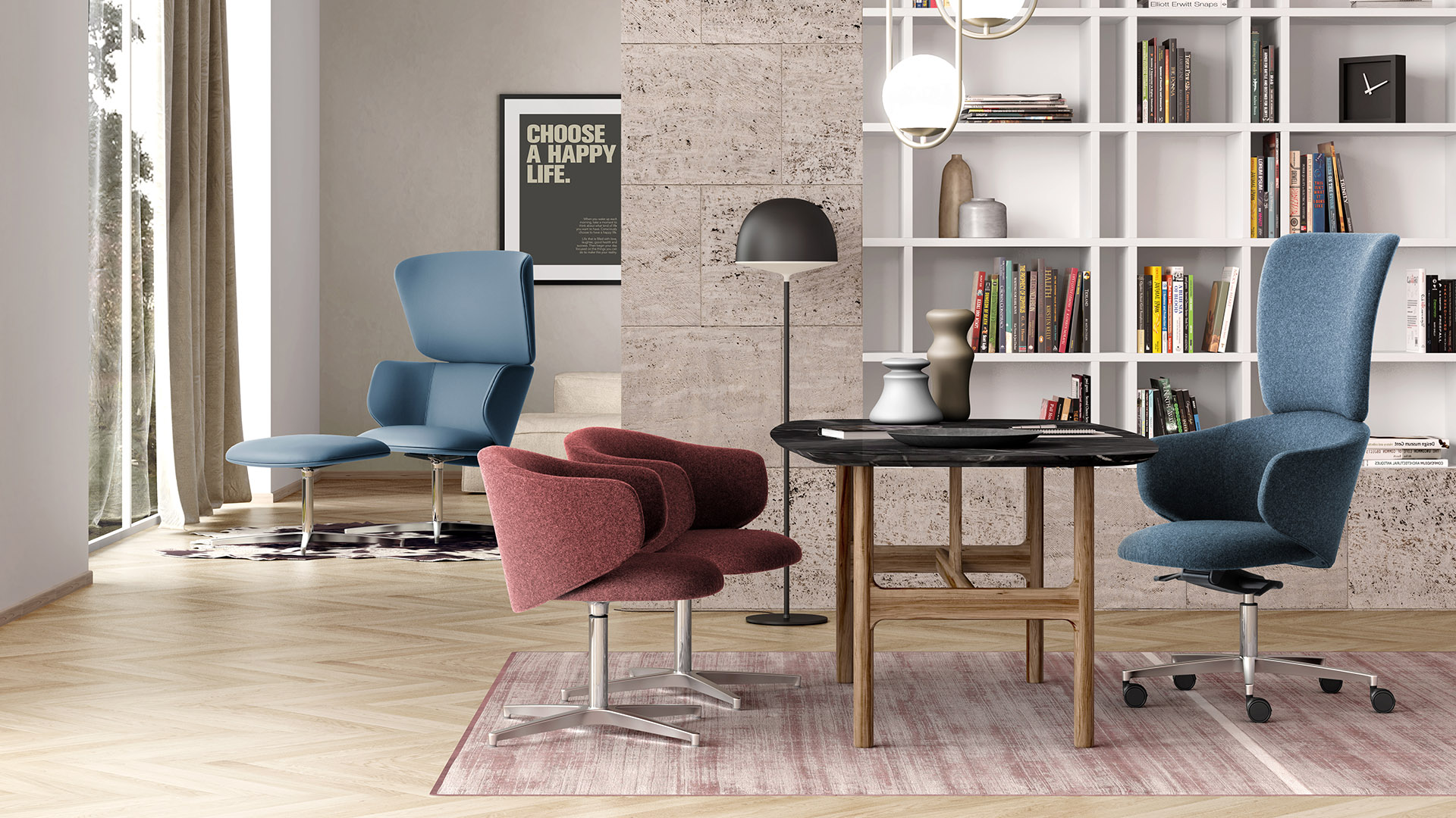 Modern style executive armchair for high-end desktops Alise'