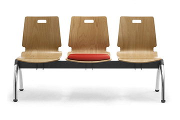 Waiting benches with wooden seats for salons, shops and stores furniture Cristallo