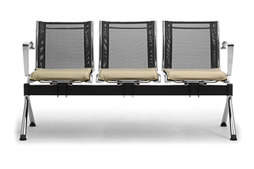 Waiting room benches with breathable mesh and padded seat Origami Rx
