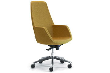 Executive office armchair in faux leather or genuine leather Gaia