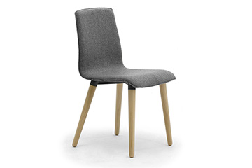 Contemporary armchairs with wooden legs for salons, shops and stores furniture Zerosedici 4gl