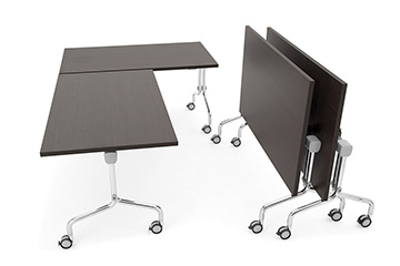 Nesting tables with castors + folding top for company, school and self-service canteen Arno 5