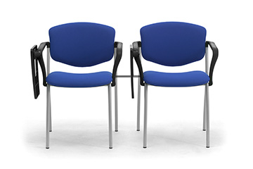 Modern design 4 legs linking chairs with writing tablet for conference and seminar rooms Valeria
