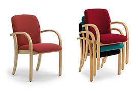 Wooden healthcare armchairs with anti microbial upholstery Kali