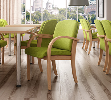 Chairs produced with stain-resistant and antibacterial upholstery