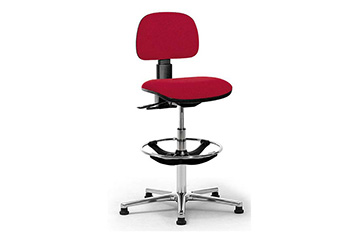 Upholstered stool with footrest for laboratory and industry workstations Saloon