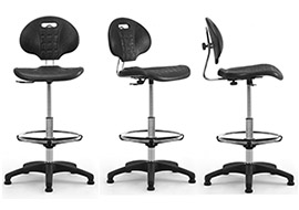 Chairs, armchairs, stools for laboratory and industrial workstations