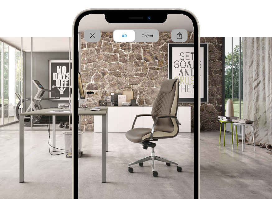 high-end office armchair for executive offices with augmented reality Wave