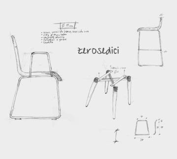 progetto, idea, studio sedie 4 gambe dal design contemporaneo