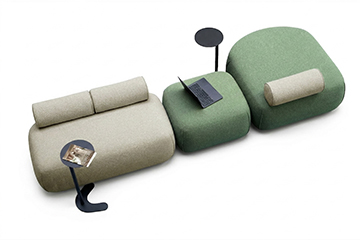 Modular code pouf with modern design for open-space informal areas Nodo