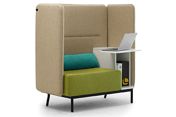 Sofa lounge alcove with writing tablet for reception and waiting seating Around Box