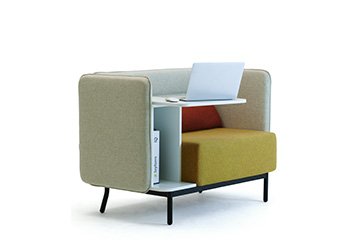 Sofa lounge alcove with writing tablet for hotel and contract furniture Around Box lt