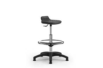 Chairs and stools with integral polyurethane equipped with footrest for standing workstation Officia