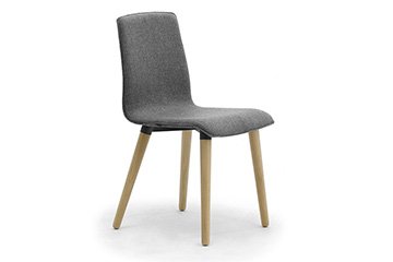 Modern design chairs with wooden legs for churches, cathedrals, hospital and military chapels Zerosedici 4gl