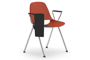 Monocoque plastic 4 legs armchairs with ti-up tablet for training and congress areas Cosmo