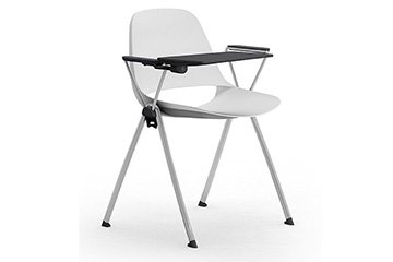 Conference monocoque plastic chairs with writing tablet for hotel contract furniture Cosmo