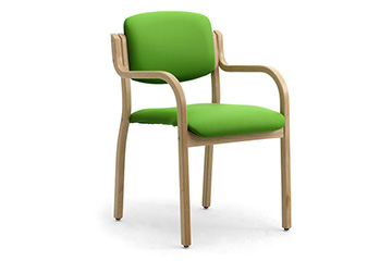 Four legs wooden armchairs solutions for hotel congress areas, meeting and training room Kalos