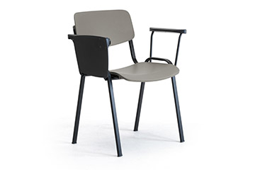 Coloured ISO chair with writing tablet for conventions, congresses, training courses Sally