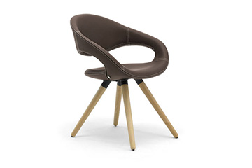 Modern design reception armchairs with wooden legs Samba
