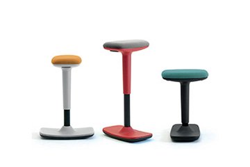 Rocker stool with ergonoic sit for modern stand-up office workstation Twist
