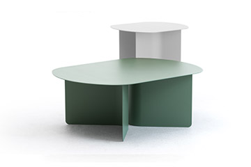 Coloured coffee table with modern design and metal frame SLIM