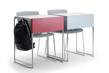 Single seater classroom desk with bag holder SNAP EDU