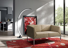 Waiting sofa with a sophisticated design for tasteful and stylish furnishing of hall, entrance, lobby KOS