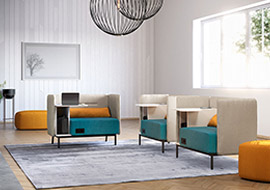 waiting reception sofa with storage unit + tablet Around Box LT
