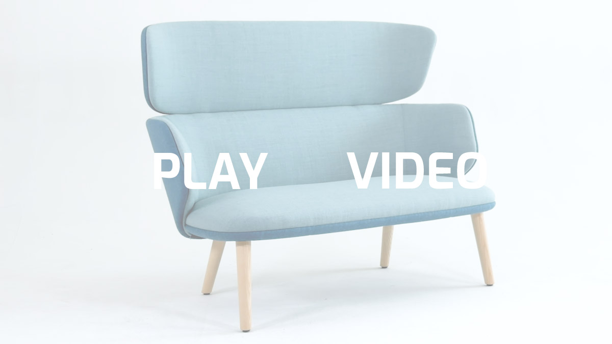 High-back colourful lounge sofa with wooden legs | Alise' 4G by Leyform