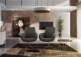 Design armchair for lounges, hall, main entrances