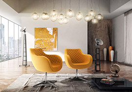 Scandinavian design egg chair for waiting room, hall, lobby
