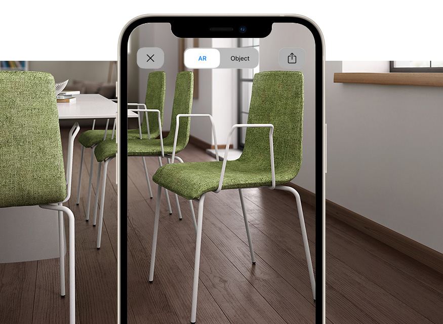 View the multi-use stacking chairs for home-office with augmented reality Zerosedici 4 legs