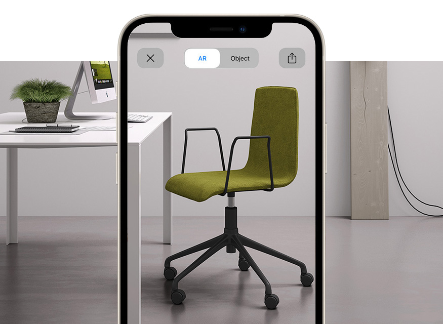 View the swivel armchair for for home-office with augmented reality Zerosedici