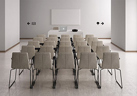 Scandinavian design chair for meeting rooms, courses, conferences Zerosedici sled base
