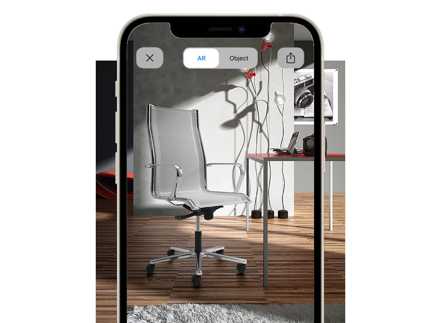 View the mesh visitor and executive boardroom office chair with augmented reality Origami RE