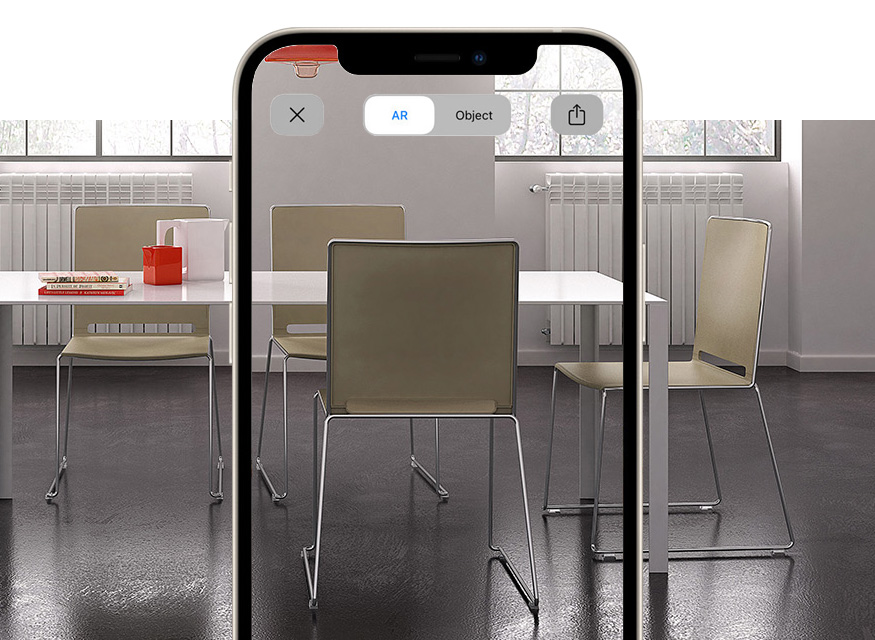 Stackable chairs for churches, meeting rooms and training halls with augmented reality I-Like