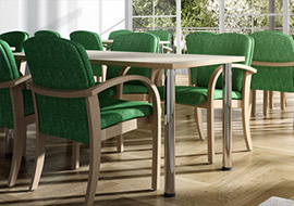 Wooden chairs with armrests and armchairs for the elderly and nursing homes Kali